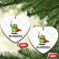 Funny Huzzah Frog Ceramic Ornament Im Frogtifa Knight Resist Protest - Wonder Print Shop