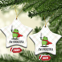 Funny Huzzah Frog Ceramic Ornament Im Frogtifa Knight Resist Protest - Wonder Print Shop