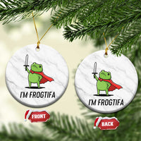 Funny Huzzah Frog Ceramic Ornament Im Frogtifa Knight Resist Protest - Wonder Print Shop