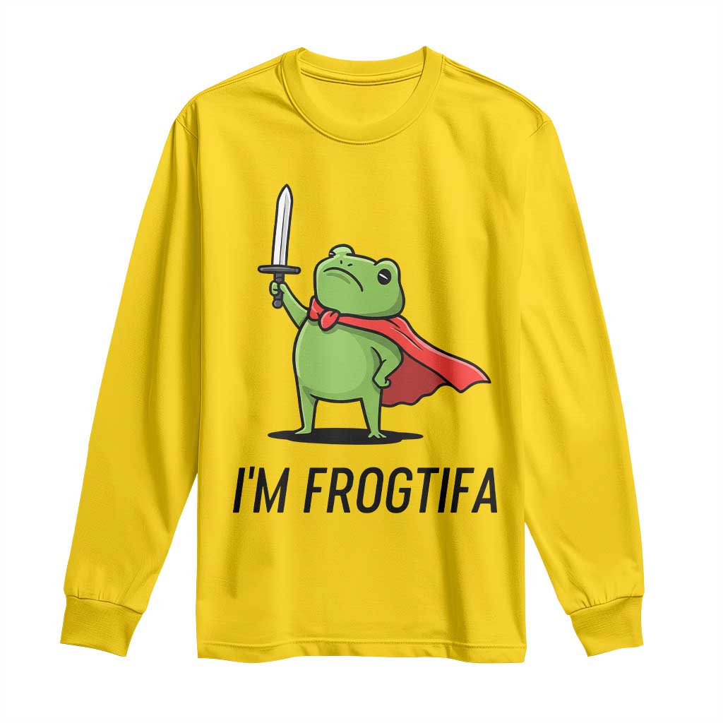 Funny Huzzah Frog Long Sleeve Shirt Im Frogtifa Knight Resist Protest - Wonder Print Shop