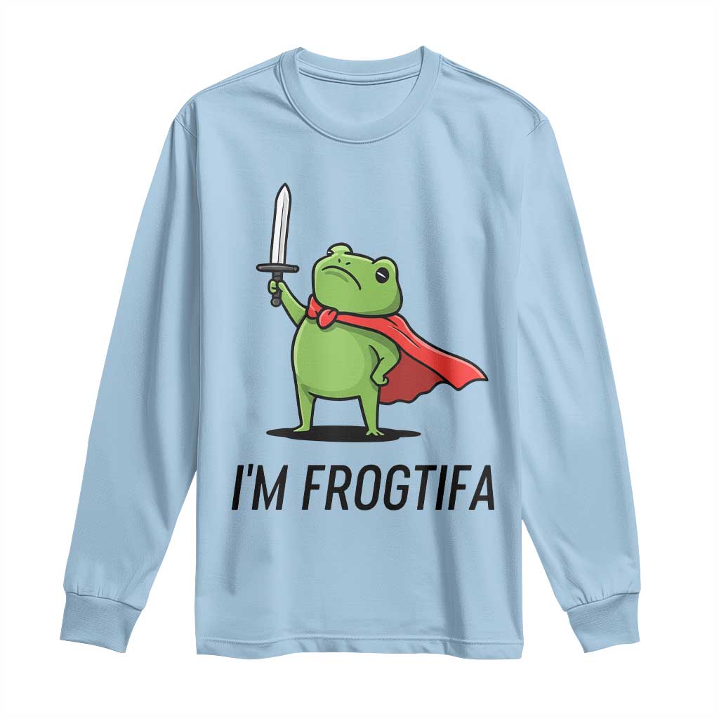 Funny Huzzah Frog Long Sleeve Shirt Im Frogtifa Knight Resist Protest - Wonder Print Shop