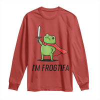 Funny Huzzah Frog Long Sleeve Shirt Im Frogtifa Knight Resist Protest - Wonder Print Shop