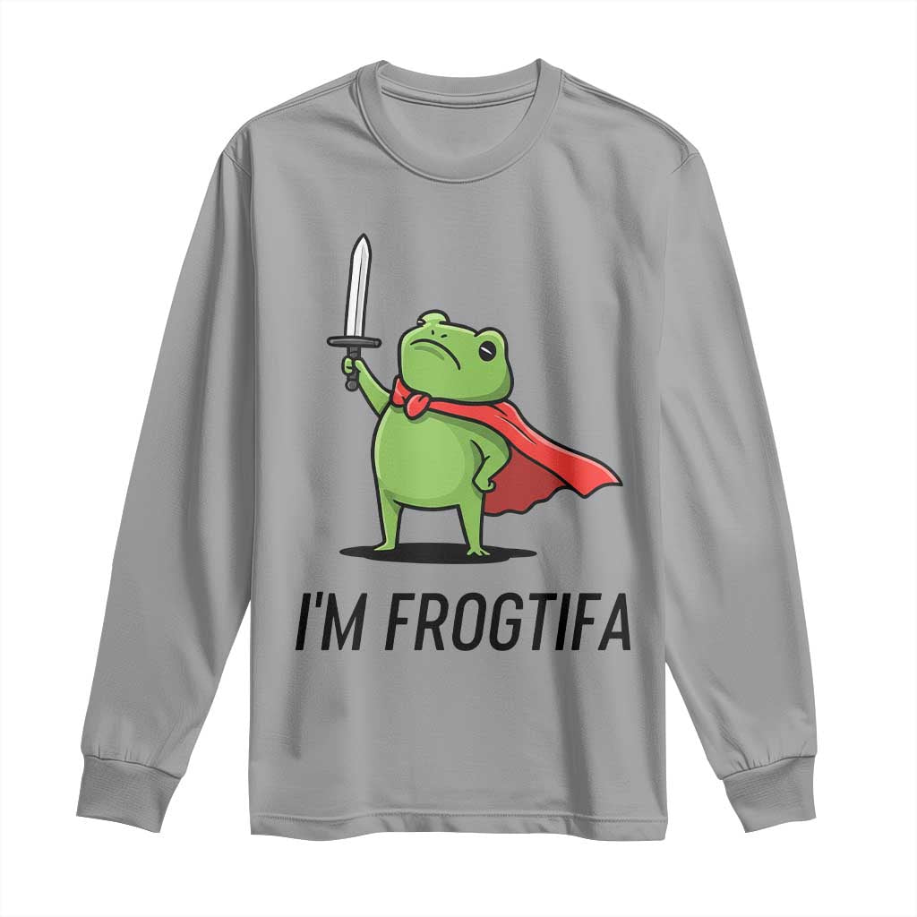 Funny Huzzah Frog Long Sleeve Shirt Im Frogtifa Knight Resist Protest - Wonder Print Shop