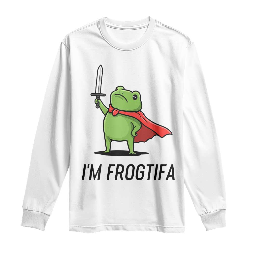 Funny Huzzah Frog Long Sleeve Shirt Im Frogtifa Knight Resist Protest - Wonder Print Shop