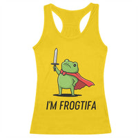 Funny Huzzah Frog Racerback Tank Top Im Frogtifa Knight Resist Protest - Wonder Print Shop