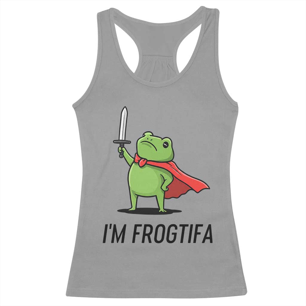 Funny Huzzah Frog Racerback Tank Top Im Frogtifa Knight Resist Protest - Wonder Print Shop