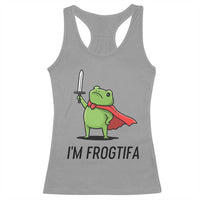 Funny Huzzah Frog Racerback Tank Top Im Frogtifa Knight Resist Protest - Wonder Print Shop