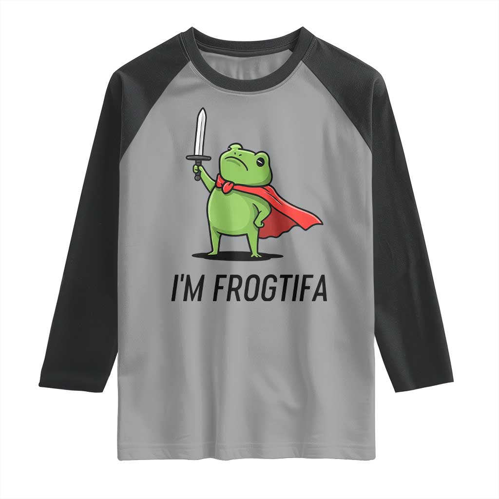 Funny Huzzah Frog Raglan Shirt Im Frogtifa Knight Resist Protest - Wonder Print Shop