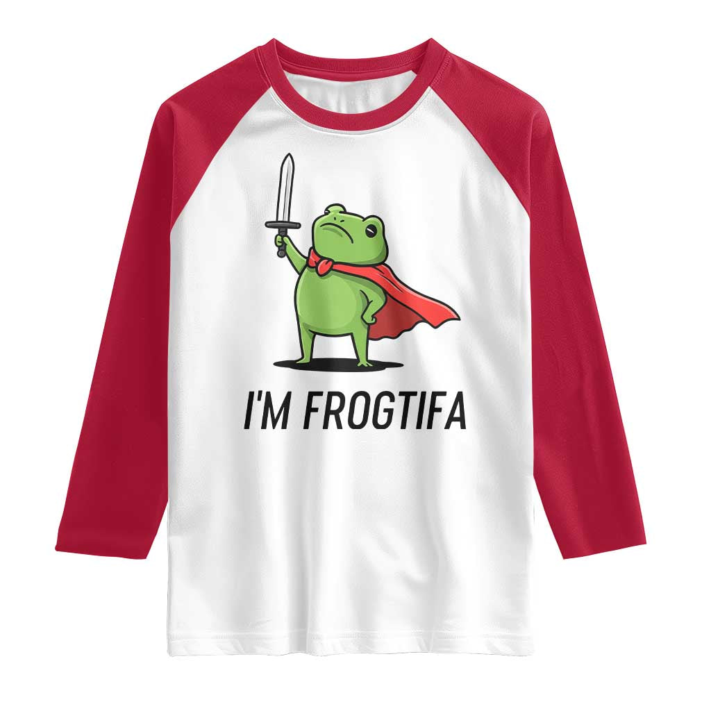 Funny Huzzah Frog Raglan Shirt Im Frogtifa Knight Resist Protest - Wonder Print Shop