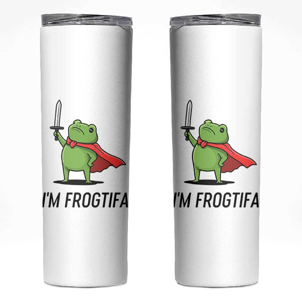 Funny Huzzah Frog Skinny Tumbler Im Frogtifa Knight Resist Protest - Wonder Print Shop