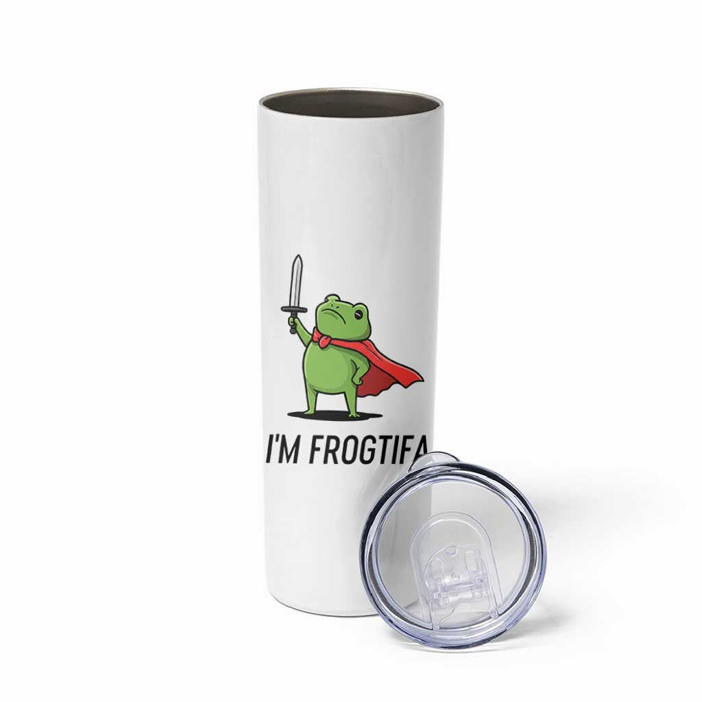 Funny Huzzah Frog Skinny Tumbler Im Frogtifa Knight Resist Protest - Wonder Print Shop