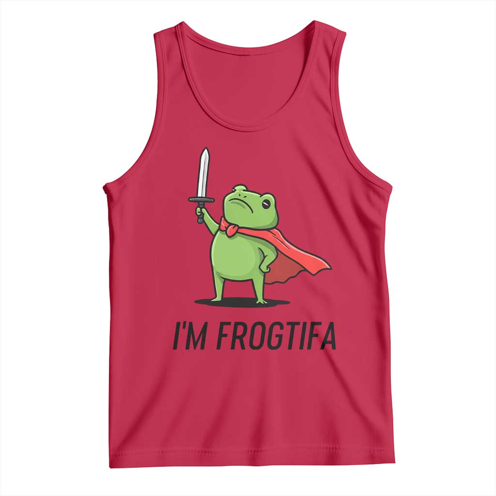 Funny Huzzah Frog Tank Top Im Frogtifa Knight Resist Protest - Wonder Print Shop