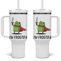 Funny Huzzah Frog Tumbler With Handle Im Frogtifa Knight Resist Protest - Wonder Print Shop