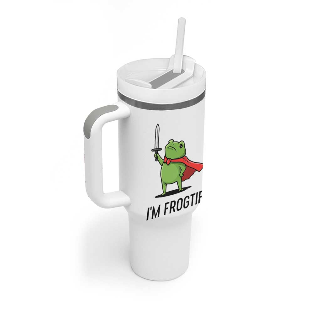 Funny Huzzah Frog Tumbler With Handle Im Frogtifa Knight Resist Protest - Wonder Print Shop