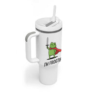 Funny Huzzah Frog Tumbler With Handle Im Frogtifa Knight Resist Protest - Wonder Print Shop