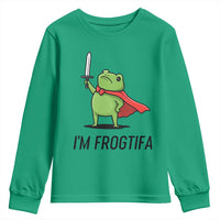 Funny Huzzah Frog Youth Sweatshirt Im Frogtifa Knight Resist Protest - Wonder Print Shop