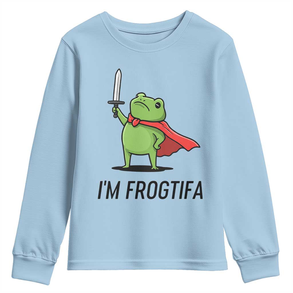 Funny Huzzah Frog Youth Sweatshirt Im Frogtifa Knight Resist Protest - Wonder Print Shop