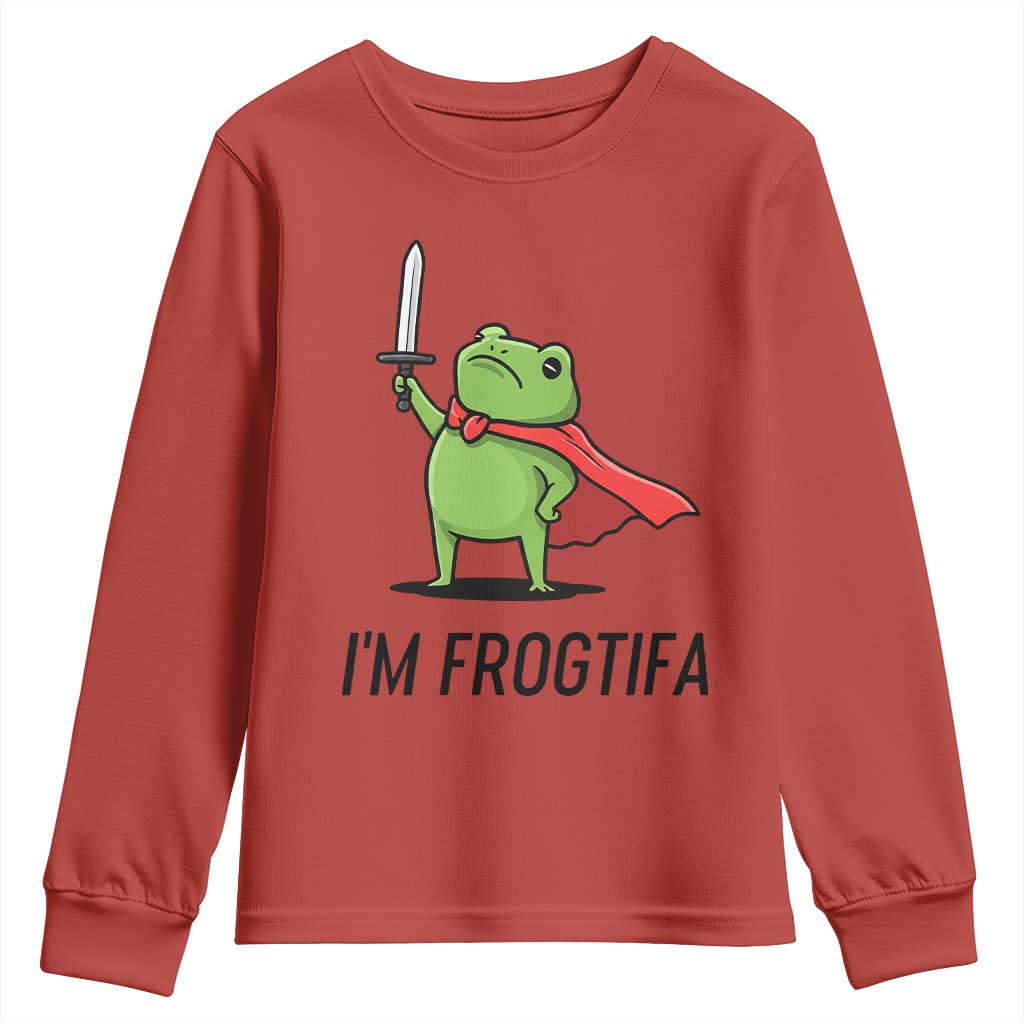 Funny Huzzah Frog Youth Sweatshirt Im Frogtifa Knight Resist Protest - Wonder Print Shop