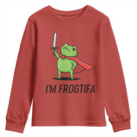 Funny Huzzah Frog Youth Sweatshirt Im Frogtifa Knight Resist Protest - Wonder Print Shop
