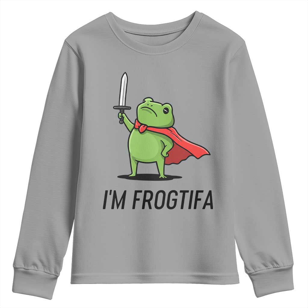 Funny Huzzah Frog Youth Sweatshirt Im Frogtifa Knight Resist Protest - Wonder Print Shop