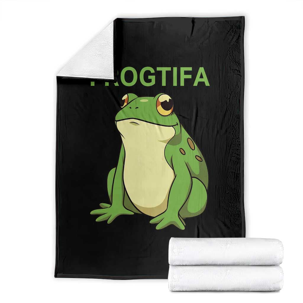 Funny Frogtifa Throw Blanket Resist Frog Protest Against Fascism - Wonder Print Shop