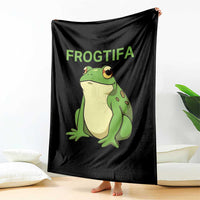 Funny Frogtifa Throw Blanket Resist Frog Protest Against Fascism - Wonder Print Shop