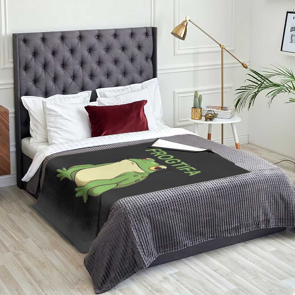 Funny Frogtifa Throw Blanket Resist Frog Protest Against Fascism - Wonder Print Shop