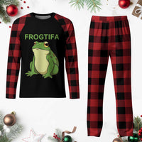 Funny Frogtifa Plaid Pajama Set Resist Frog Protest Against Fascism - Wonder Print Shop