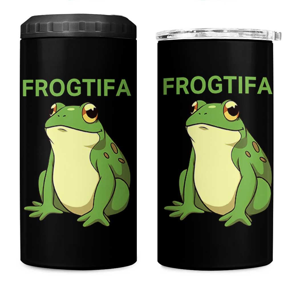 Funny Frogtifa 4 in 1 Can Cooler Tumbler Resist Frog Protest Against Fascism - Wonder Print Shop