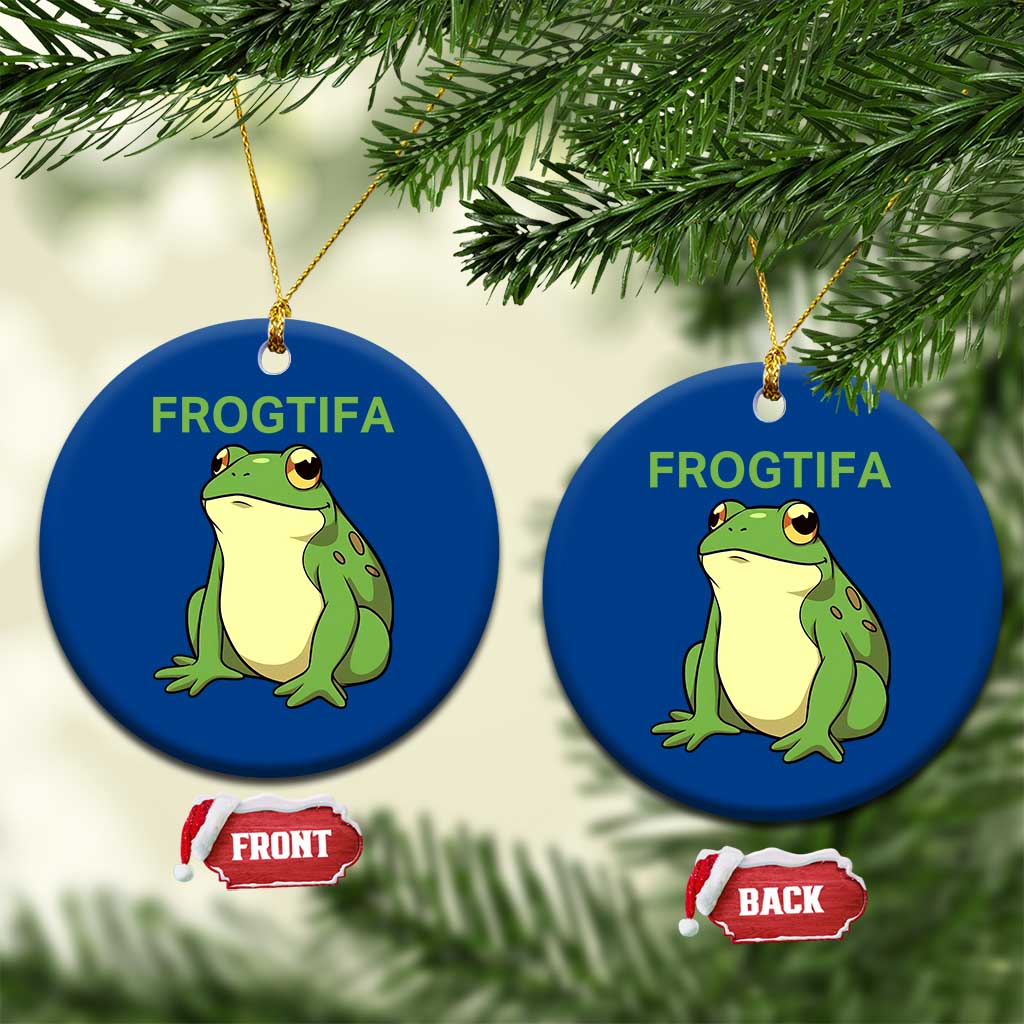 Funny Frogtifa Ceramic Ornament Resist Frog Protest Against Fascism - Wonder Print Shop