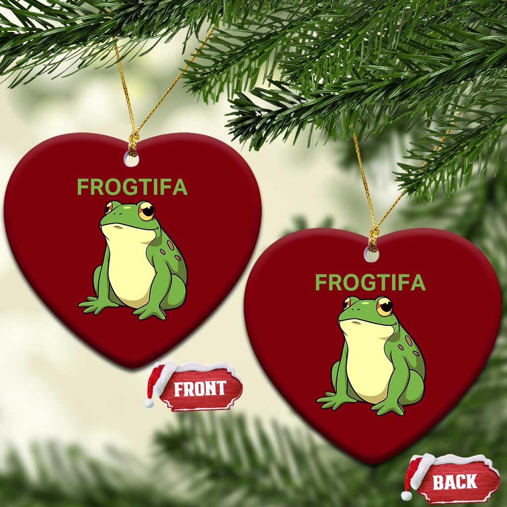 Funny Frogtifa Ceramic Ornament Resist Frog Protest Against Fascism - Wonder Print Shop