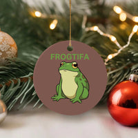 Funny Frogtifa Ceramic Ornament Resist Frog Protest Against Fascism - Wonder Print Shop