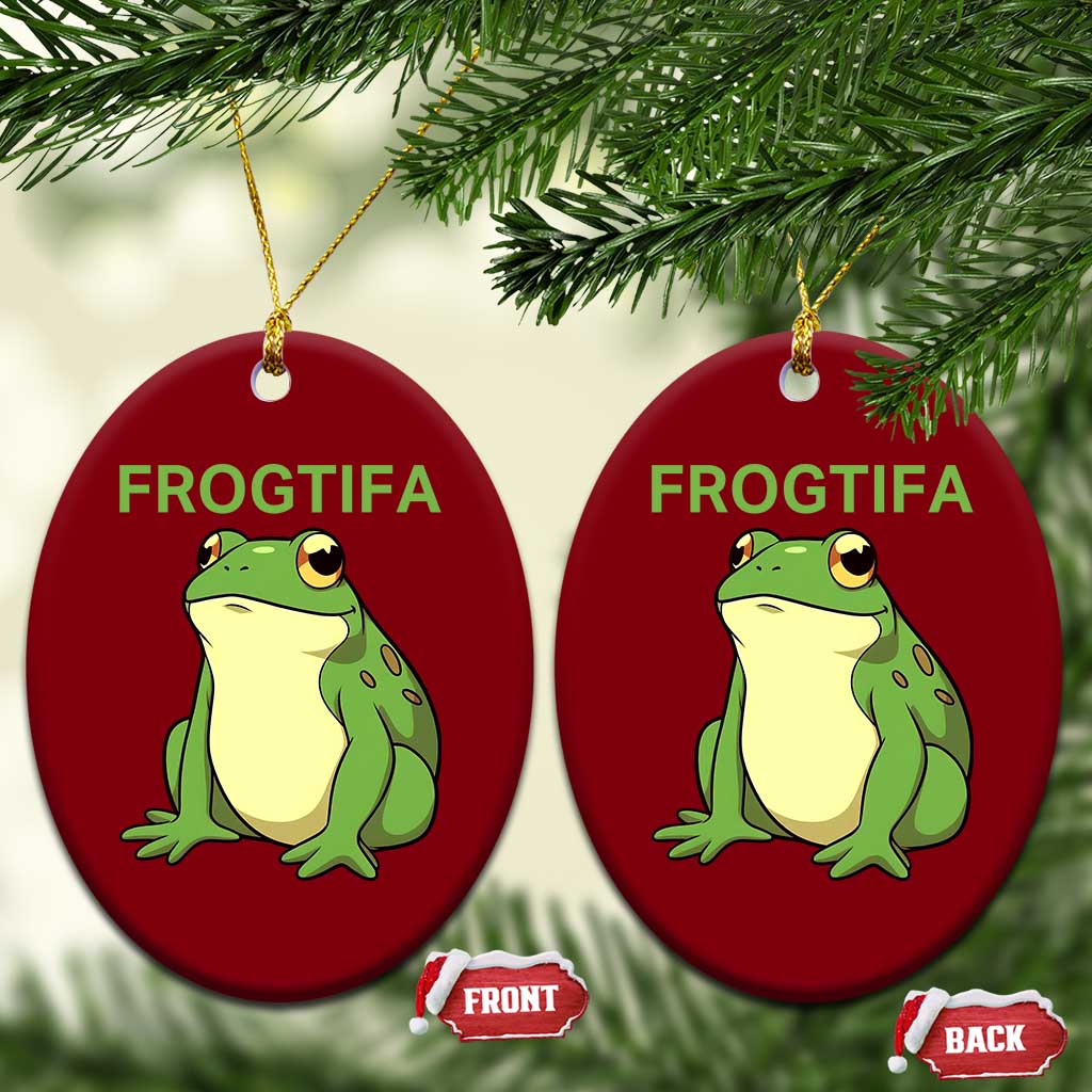 Funny Frogtifa Ceramic Ornament Resist Frog Protest Against Fascism - Wonder Print Shop