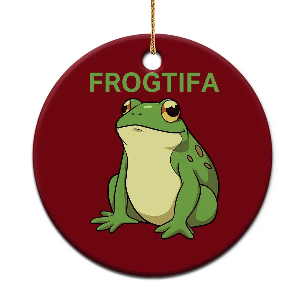 Funny Frogtifa Ceramic Ornament Resist Frog Protest Against Fascism - Wonder Print Shop