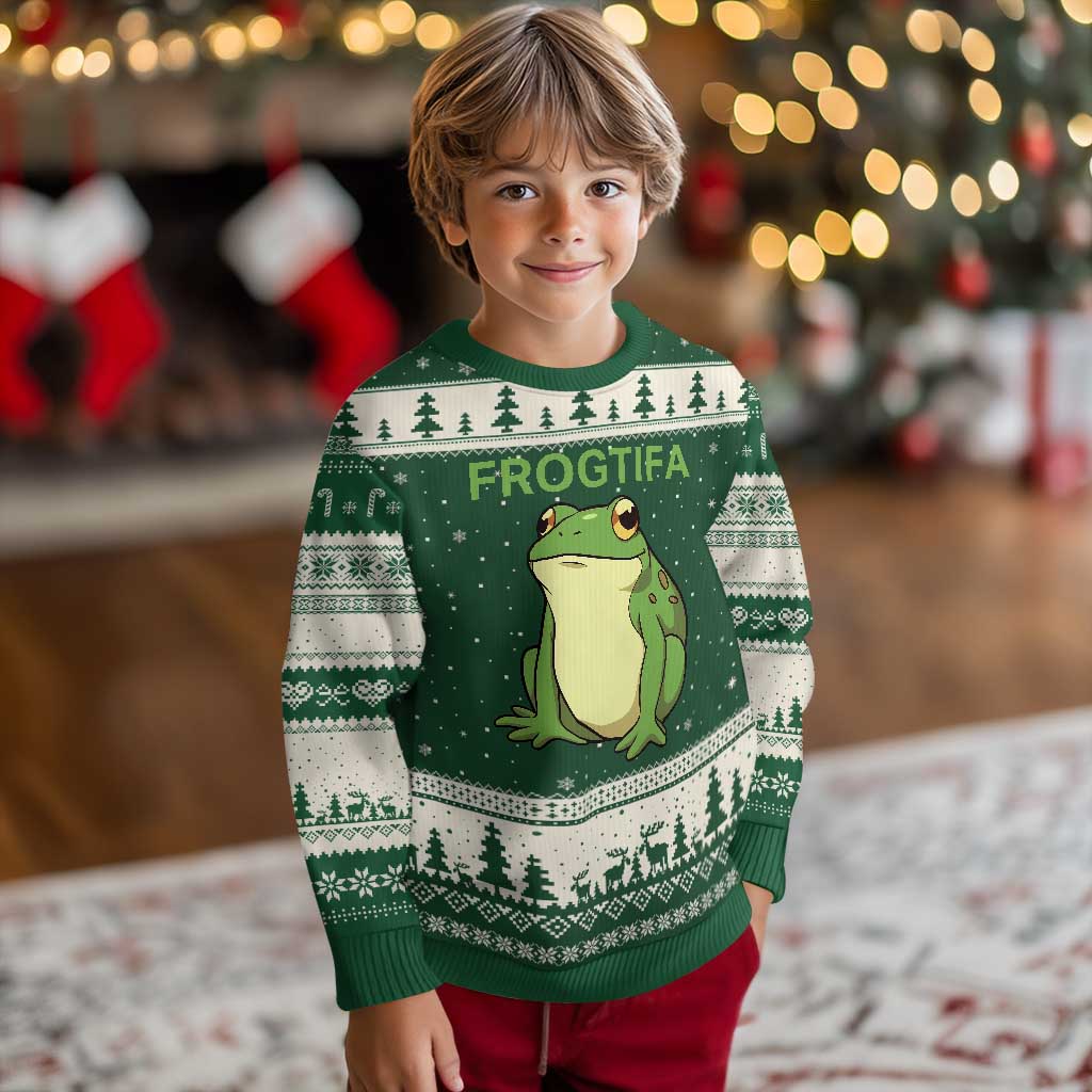 Funny Frogtifa Ugly Christmas Sweater Resist Frog Protest Against Fascism - Wonder Print Shop