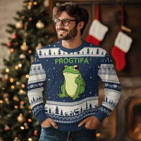 Funny Frogtifa Ugly Christmas Sweater Resist Frog Protest Against Fascism - Wonder Print Shop