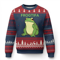 Funny Frogtifa Ugly Christmas Sweater Resist Frog Protest Against Fascism - Wonder Print Shop