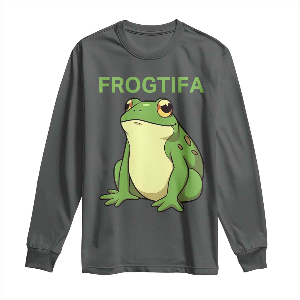 Funny Frogtifa Long Sleeve Shirt Resist Frog Protest Against Fascism - Wonder Print Shop
