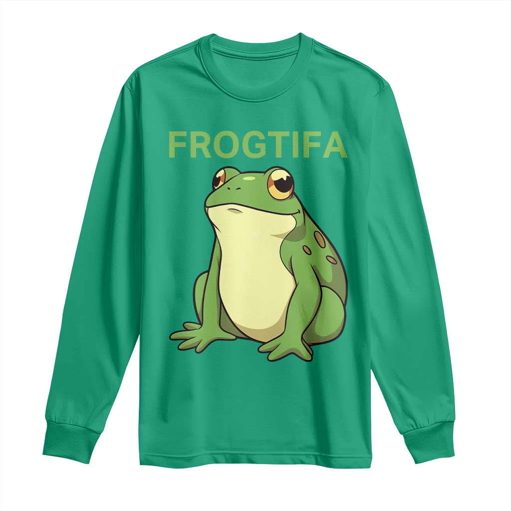Funny Frogtifa Long Sleeve Shirt Resist Frog Protest Against Fascism - Wonder Print Shop