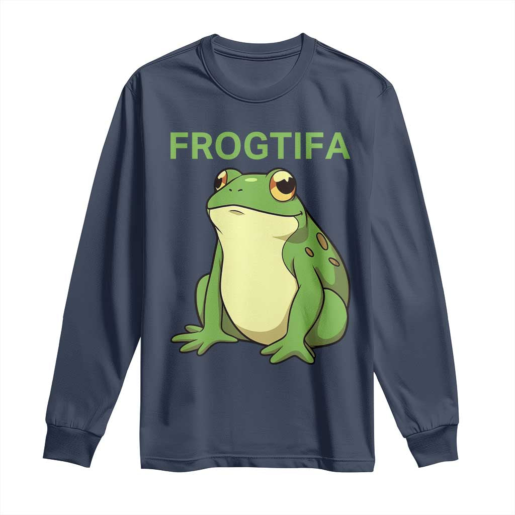Funny Frogtifa Long Sleeve Shirt Resist Frog Protest Against Fascism - Wonder Print Shop