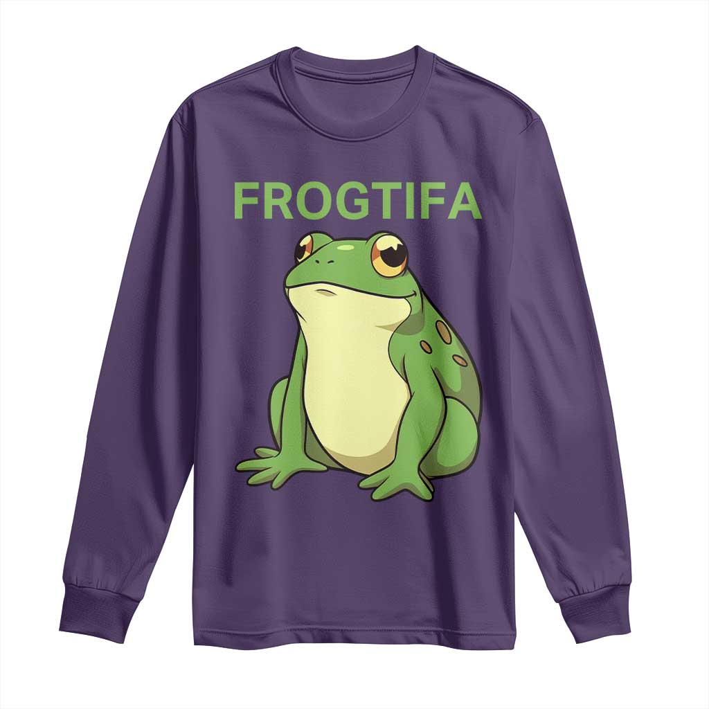 Funny Frogtifa Long Sleeve Shirt Resist Frog Protest Against Fascism - Wonder Print Shop