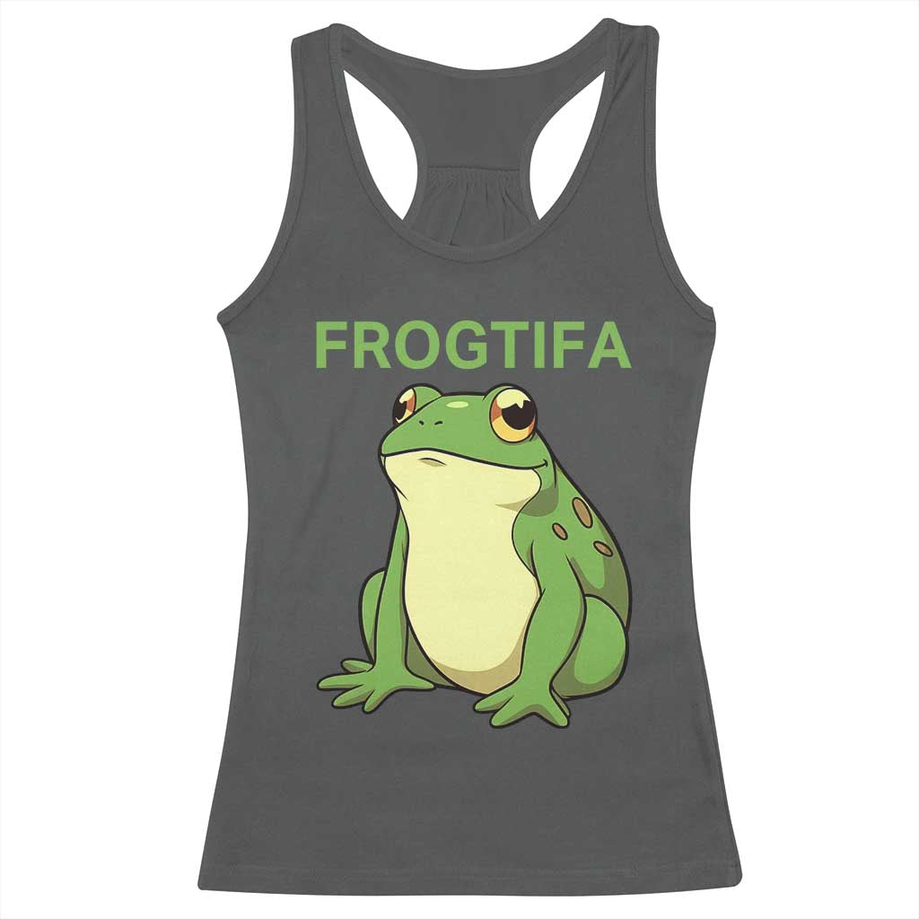 Funny Frogtifa Racerback Tank Top Resist Frog Protest Against Fascism - Wonder Print Shop