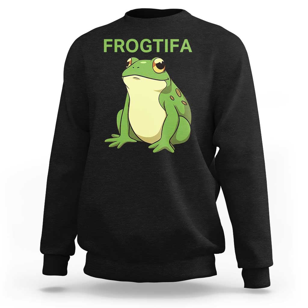 Funny Frogtifa Sweatshirt Resist Frog Protest Against Fascism - Wonder Print Shop