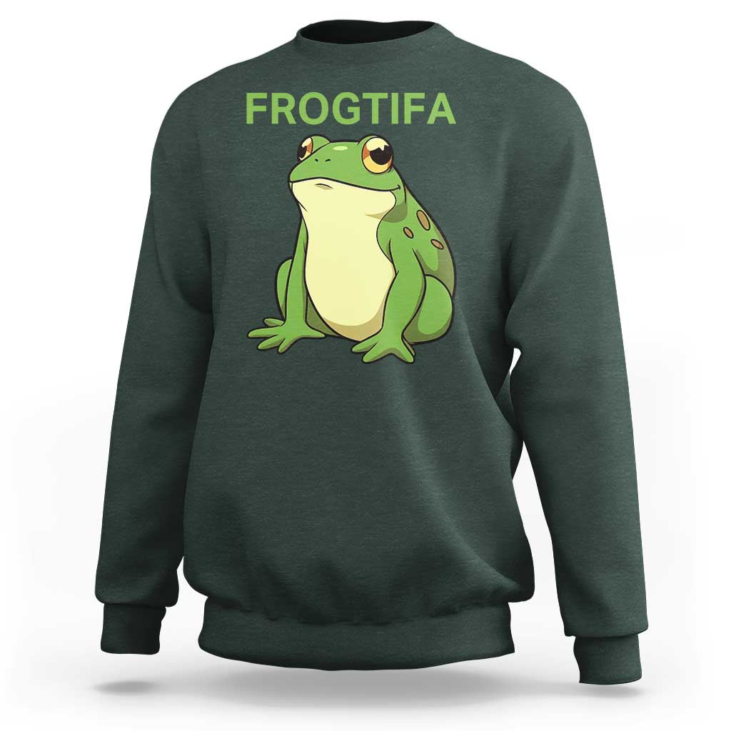 Funny Frogtifa Sweatshirt Resist Frog Protest Against Fascism - Wonder Print Shop