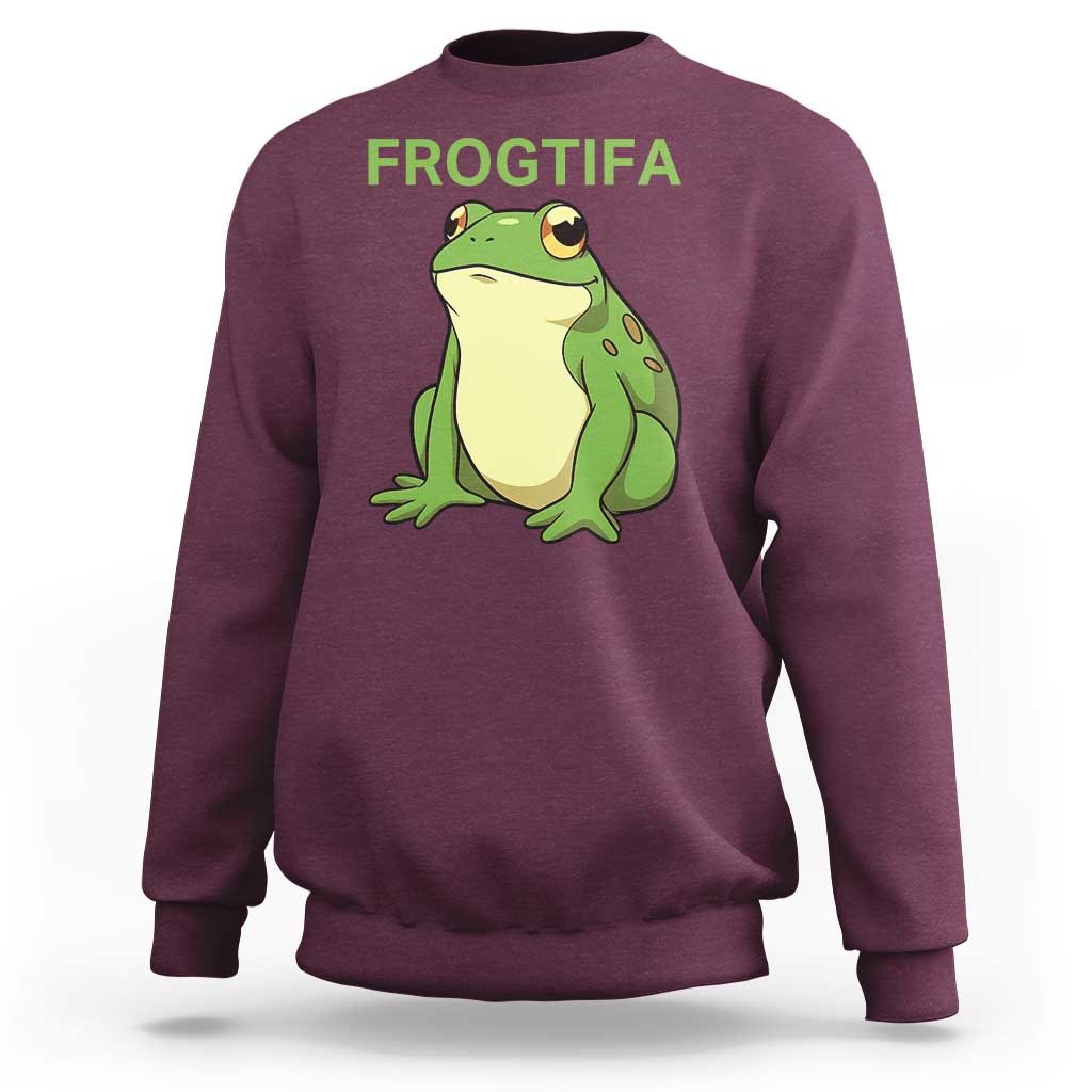 Funny Frogtifa Sweatshirt Resist Frog Protest Against Fascism - Wonder Print Shop