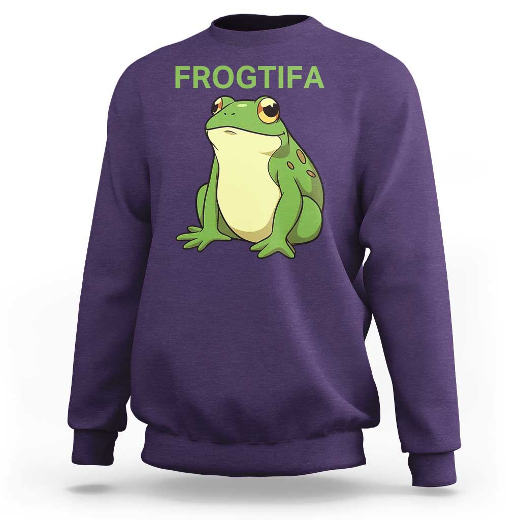 Funny Frogtifa Sweatshirt Resist Frog Protest Against Fascism - Wonder Print Shop
