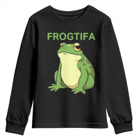 Funny Frogtifa Youth Sweatshirt Resist Frog Protest Against Fascism - Wonder Print Shop