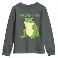 Funny Frogtifa Youth Sweatshirt Resist Frog Protest Against Fascism - Wonder Print Shop