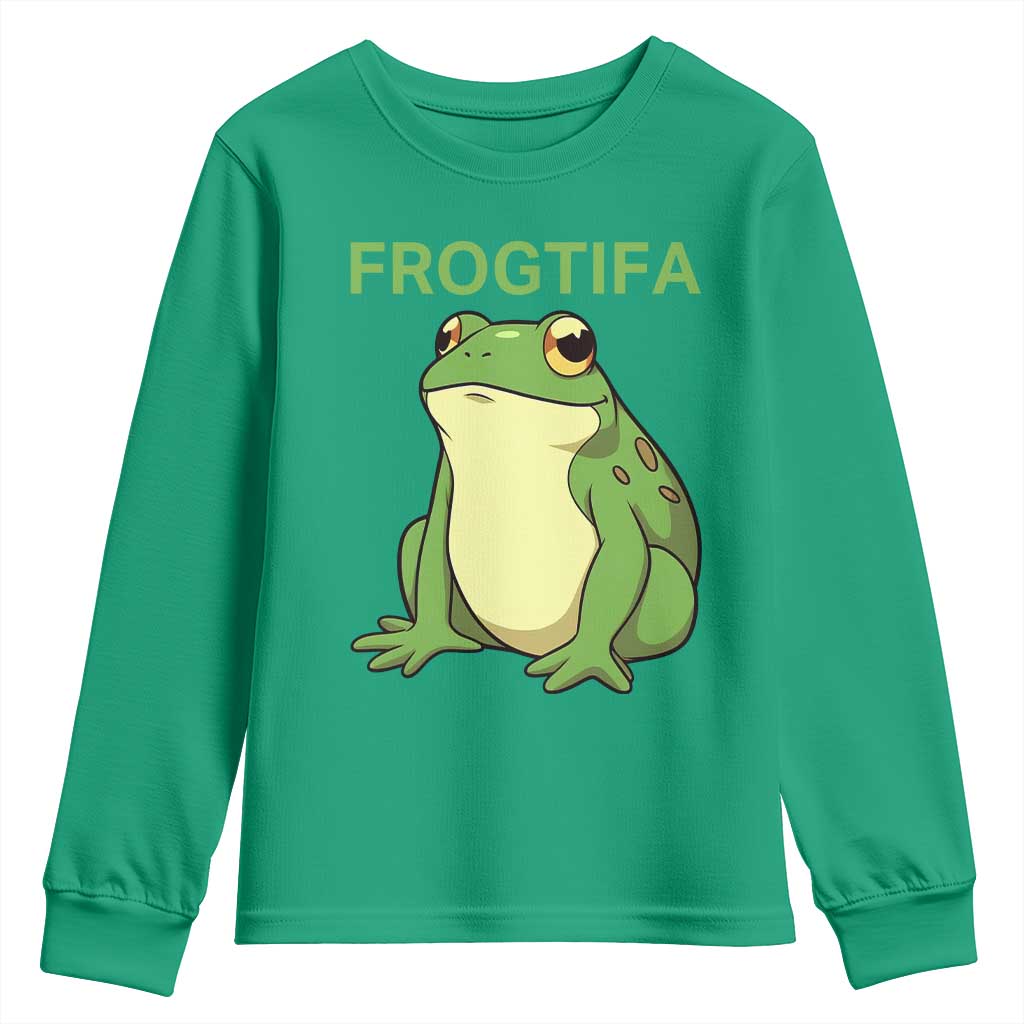 Funny Frogtifa Youth Sweatshirt Resist Frog Protest Against Fascism - Wonder Print Shop