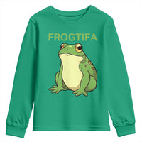 Funny Frogtifa Youth Sweatshirt Resist Frog Protest Against Fascism - Wonder Print Shop